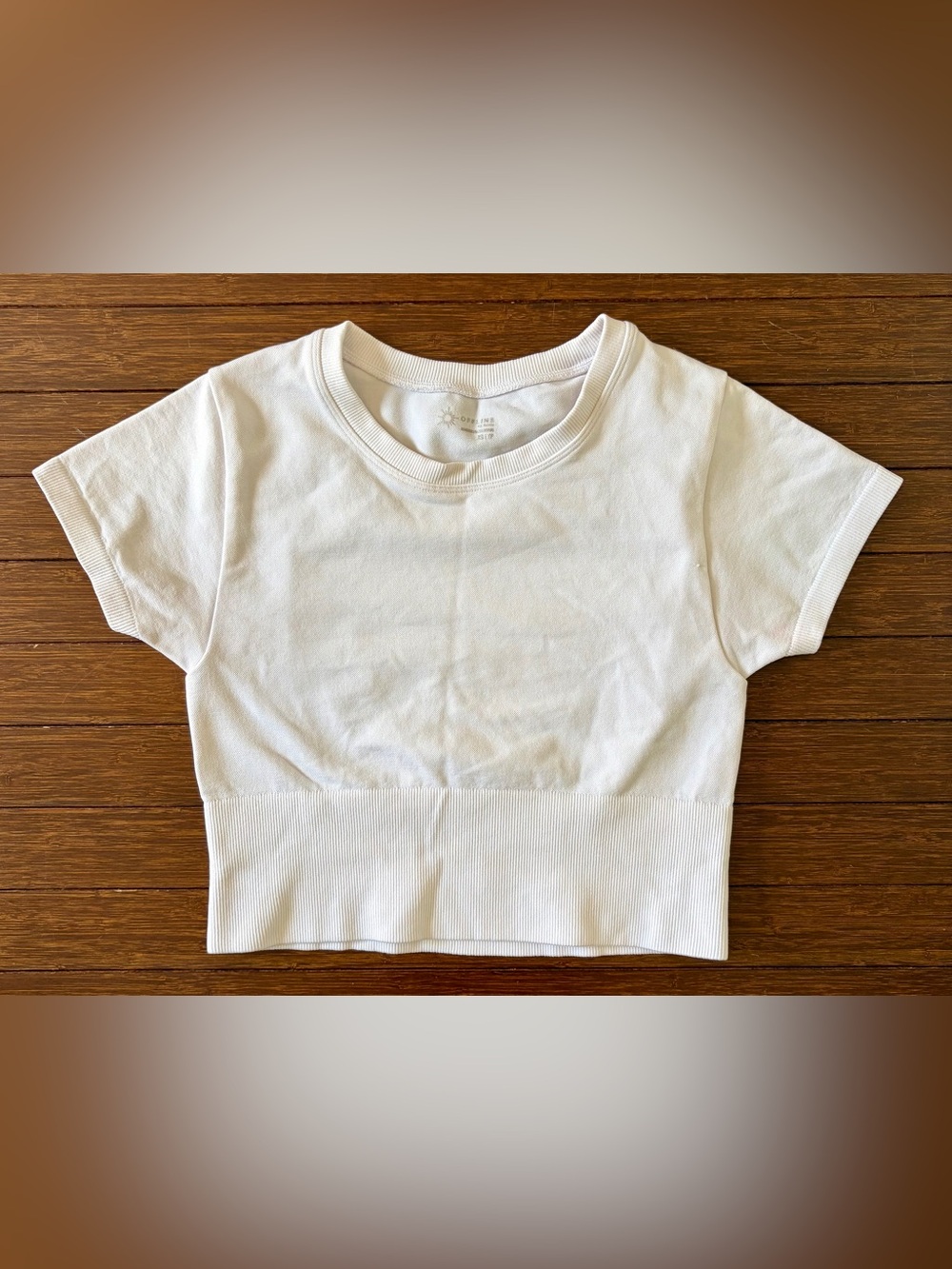 OFFLINE By Aerie Sidewalk Seamless Cropped T-Shirt size Extra Small White XS